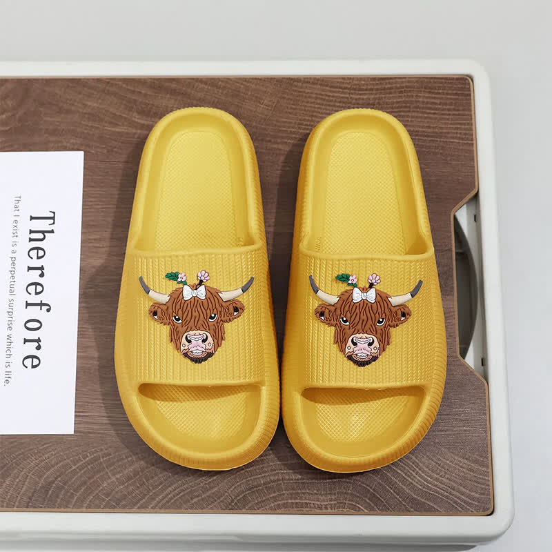 Pantoufles à plateforme Highland Cow Cloud Cushion - Jaune - EU44-45(US10-11) - image 4