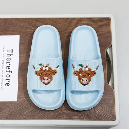 Pantoufles à plateforme Highland Cow Cloud Cushion - Bleu - EU44-45(US10-11) - image 7