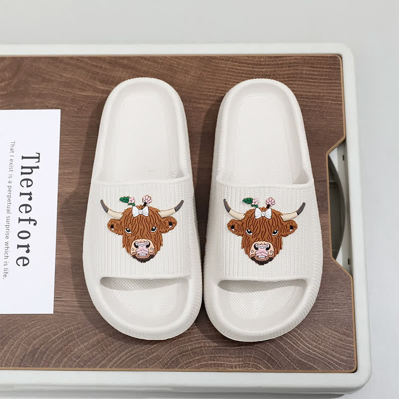 Pantoufles à plateforme Highland Cow Cloud Cushion - Blanc - EU44-45(US10-11) - image 12