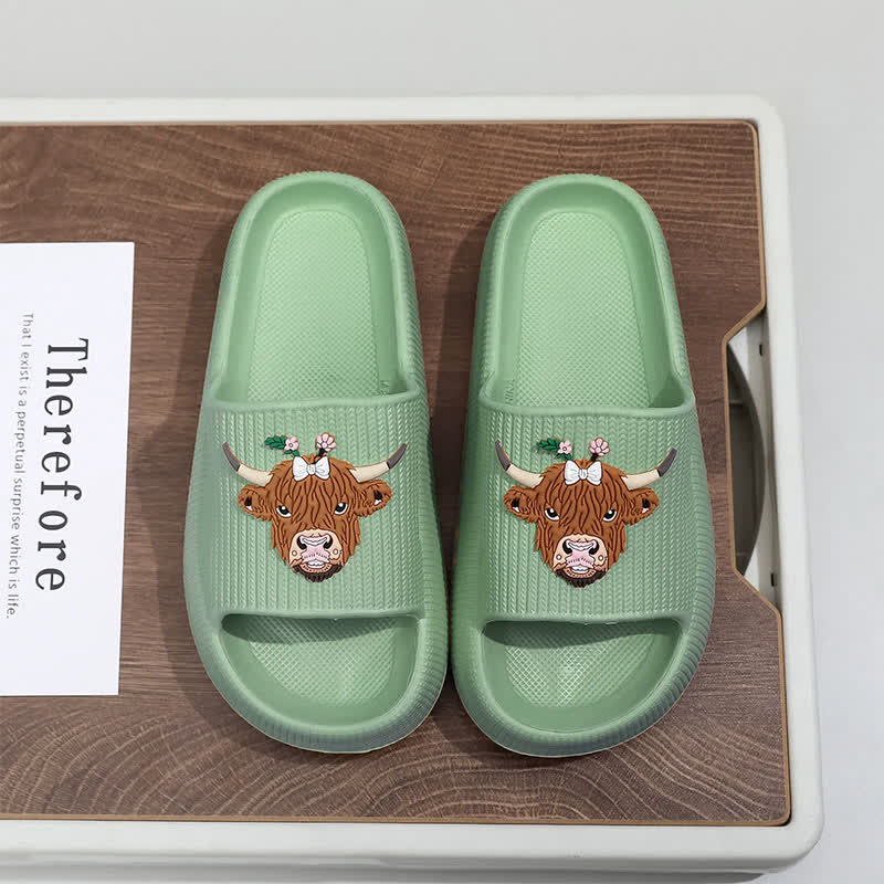 Pantoufles à plateforme Highland Cow Cloud Cushion - Vert - EU44-45(US10-11) - image 6