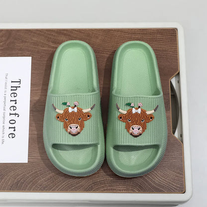 Pantoufles à plateforme Highland Cow Cloud Cushion - Vert - EU44-45(US10-11) - image 6