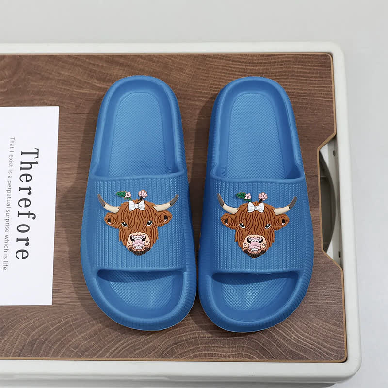 Pantoufles à plateforme Highland Cow Cloud Cushion - Bleu marine - EU44-45(US10-11) - image 8