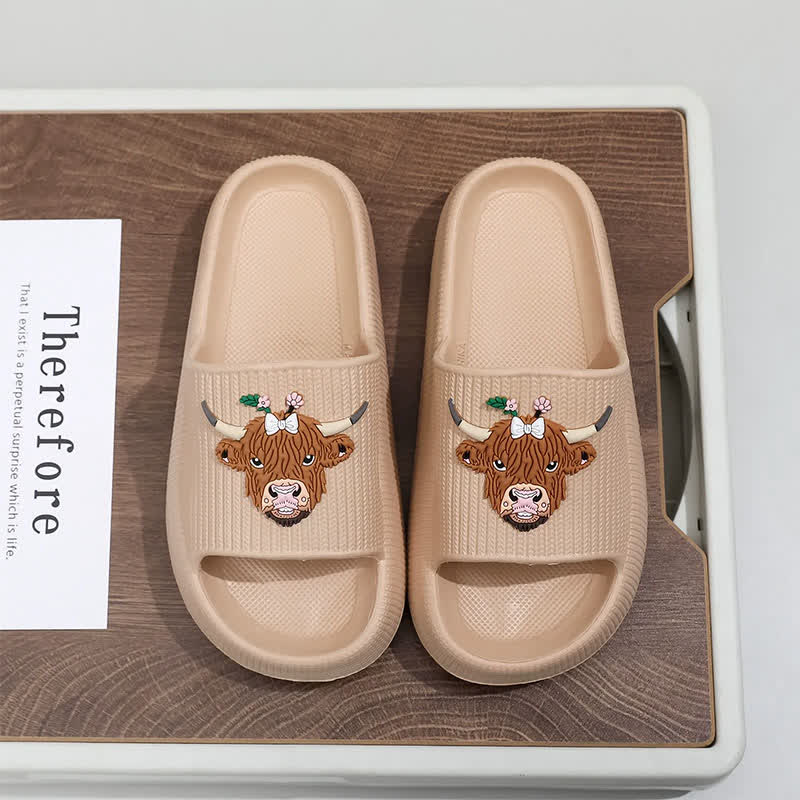 Pantoufles à plateforme Highland Cow Cloud Cushion - Kaki - EU44-45(US10-11) - image 11