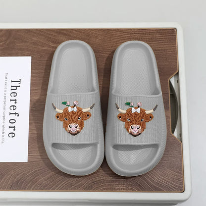 Pantoufles à plateforme Highland Cow Cloud Cushion - Gris - EU44-45(US10-11) - image 13