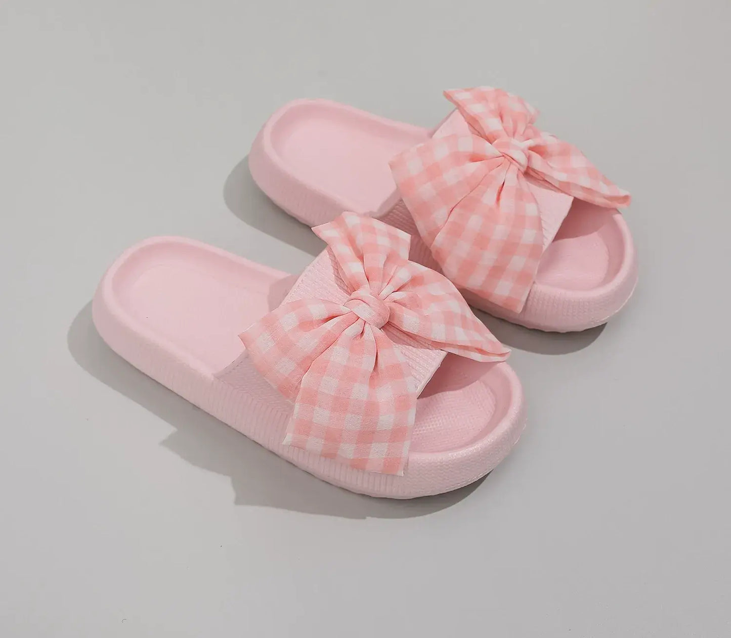 Pantoufles à plateforme à carreaux nœud papillon - Rose - EU44-45(US10-11) - image 5