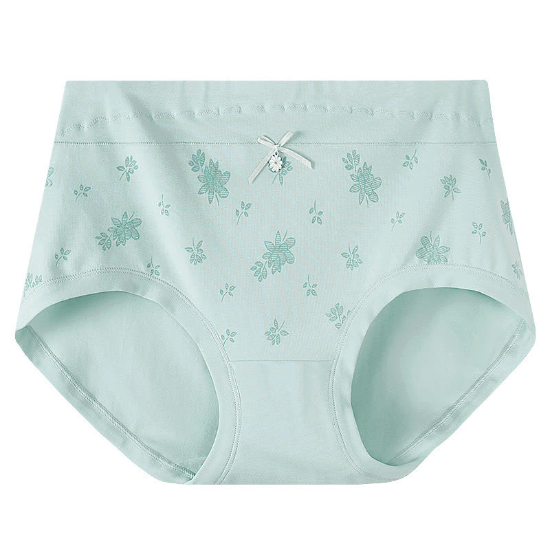 Culotte taille haute en coton à motif floral (lot de 2) - Vert clair - XXXL - image 2