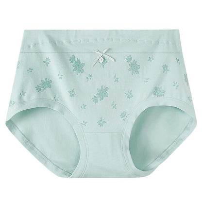 Culotte taille haute en coton à motif floral (lot de 2) - Vert clair - XXXL - image 2