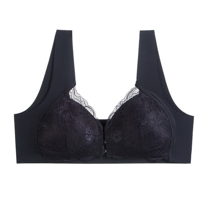 Soutien-gorge sans armatures à fermeture avant - Noir - 5XL - image 10