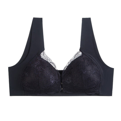 Soutien-gorge sans armatures à fermeture avant - Noir - 5XL - image 10