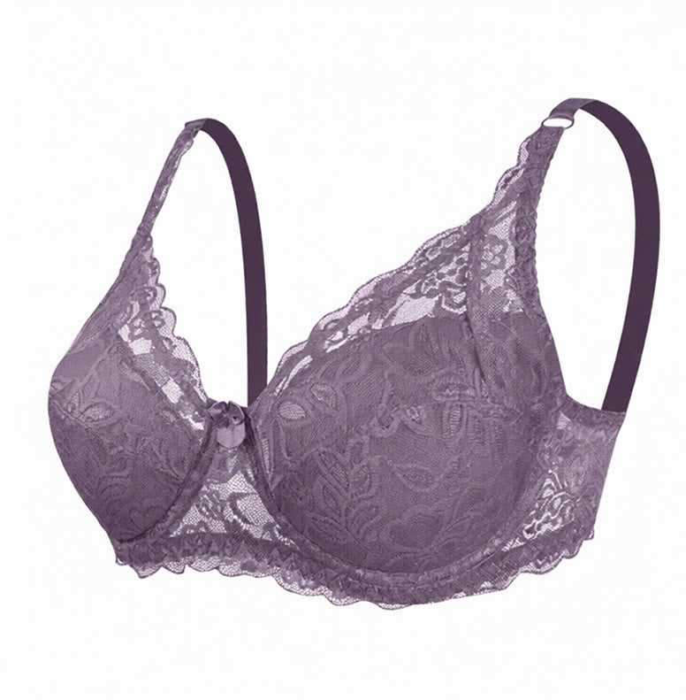 Soutien-gorge élégant à armatures en dentelle - Violet - 42 - D - image 11