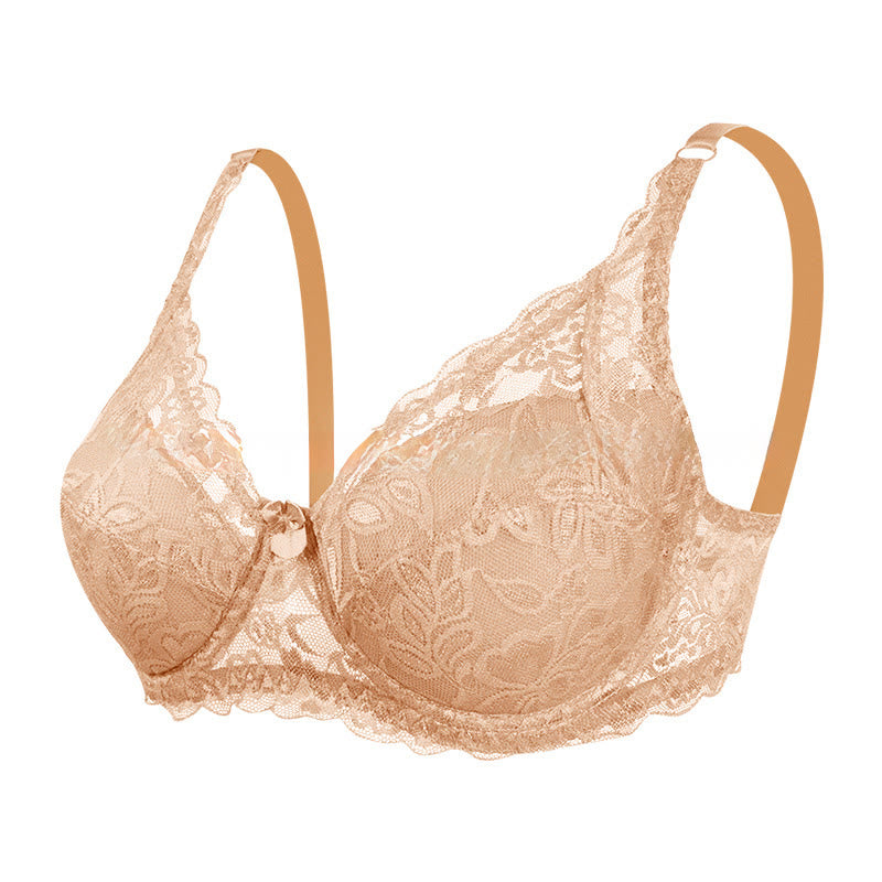 Soutien-gorge élégant à armatures en dentelle - Abricot - 42 - D - image 15