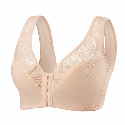 Soutien-gorge sans armatures à fermeture en dentelle sur le devant - Nu - 4XL - image 20