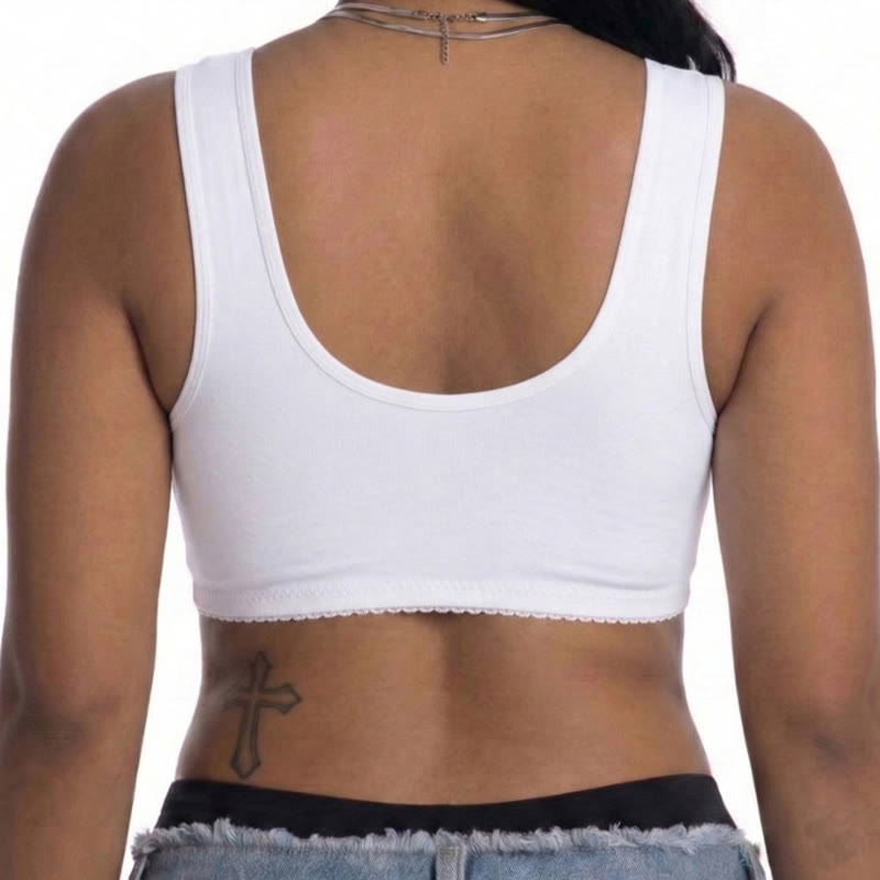 Soutien-gorge sans armatures à fermeture en dentelle sur le devant - image 5