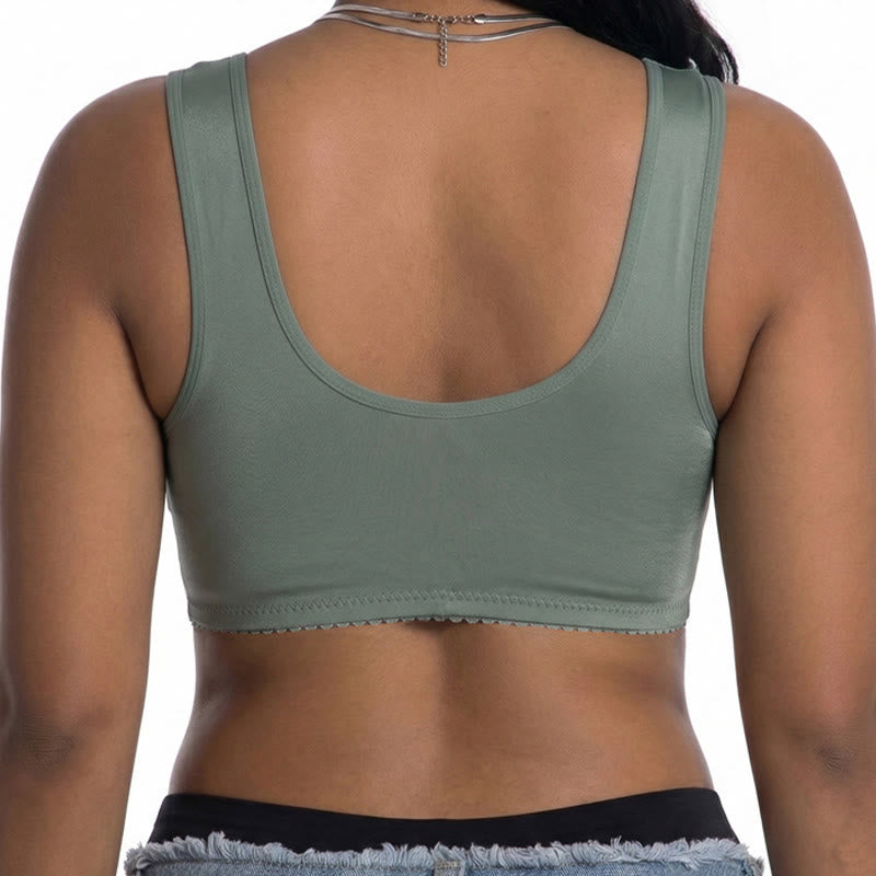 Soutien-gorge sans armatures à fermeture en dentelle sur le devant - image 11