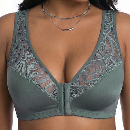 Soutien-gorge sans armatures à fermeture en dentelle sur le devant - image 12