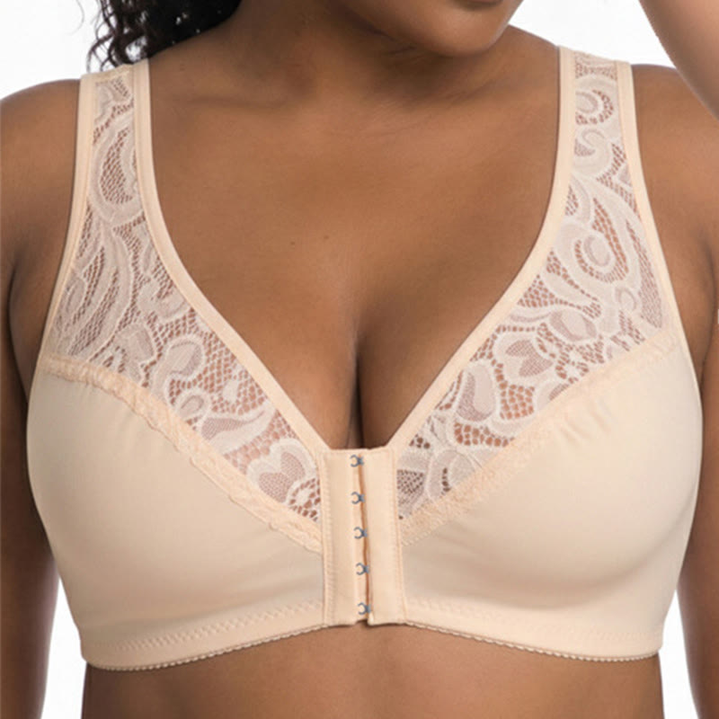 Soutien-gorge sans armatures à fermeture en dentelle sur le devant - image 14