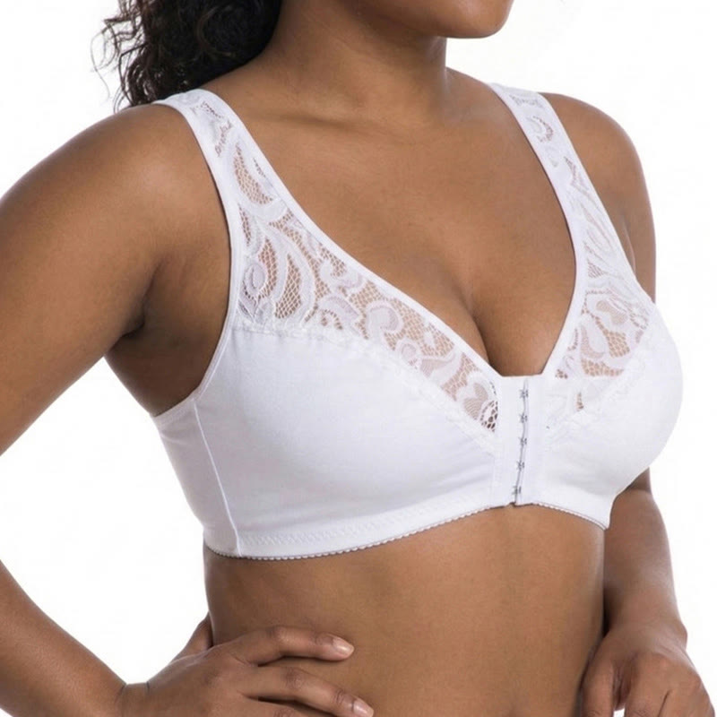 Soutien-gorge sans armatures à fermeture en dentelle sur le devant - image 2