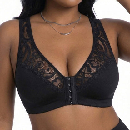 Soutien-gorge sans armatures à fermeture en dentelle sur le devant - image 8