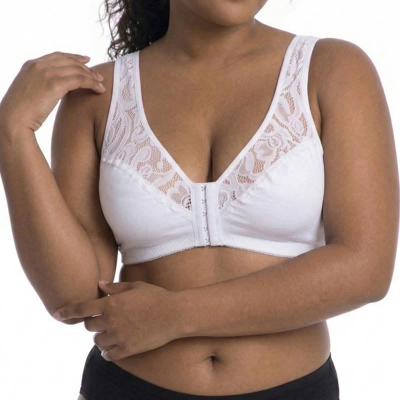 Soutien-gorge sans armatures à fermeture en dentelle sur le devant - image 1