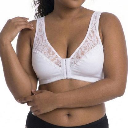 Soutien-gorge sans armatures à fermeture en dentelle sur le devant - image 1