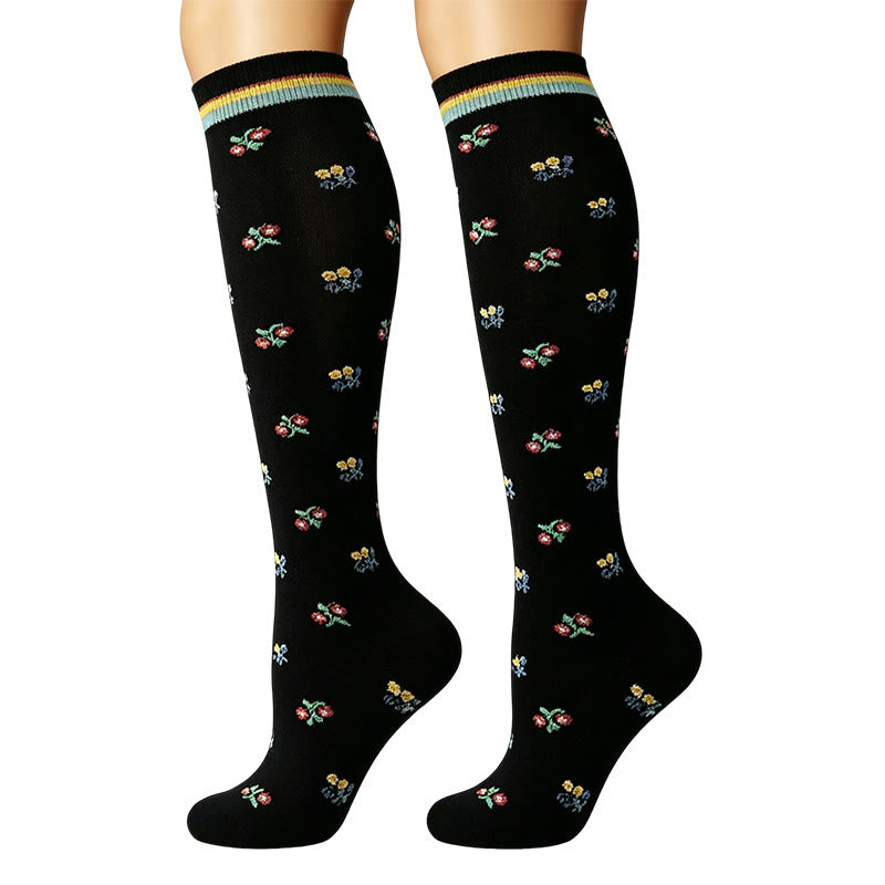 Chaussettes de compression à petites fleurs (6 paires) - image 2