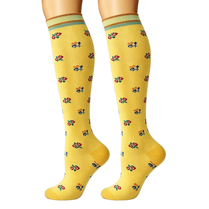 Chaussettes de compression à petites fleurs (6 paires) - image 5