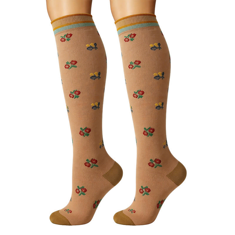 Chaussettes de compression à petites fleurs (6 paires) - image 3