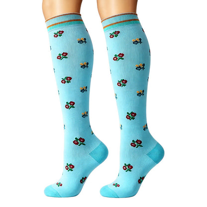Chaussettes de compression à petites fleurs (6 paires) - image 6