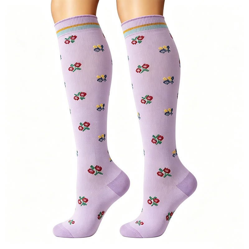 Chaussettes de compression à petites fleurs (6 paires) - image 4
