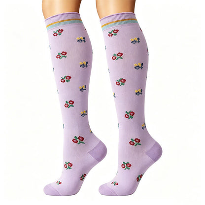 Chaussettes de compression à petites fleurs (6 paires) - image 4