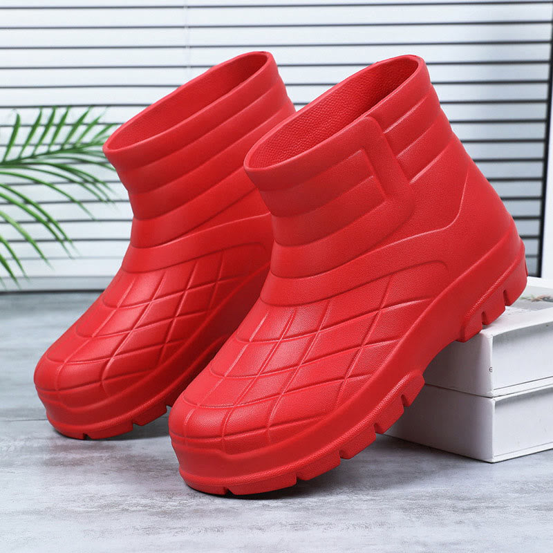 Chaussures de travail imperméables et épaisses grandes tailles - Rouge - EU44-45(US10-11) - image 15