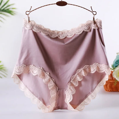 Culotte taille haute en dentelle satinée (lot de 2) - Rose - XXL - image 3