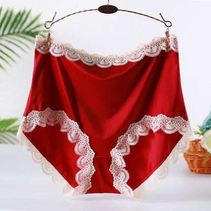 Culotte taille haute en dentelle satinée (lot de 2) - Vin - XXL - image 4