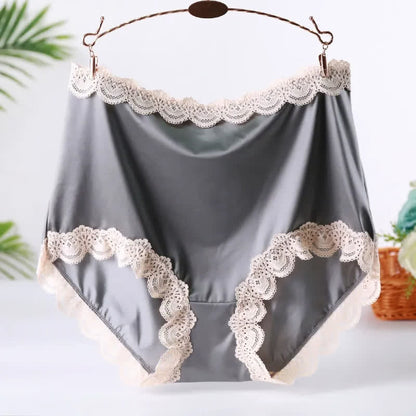 Culotte taille haute en dentelle satinée (lot de 2) - Vert - XXL - image 2