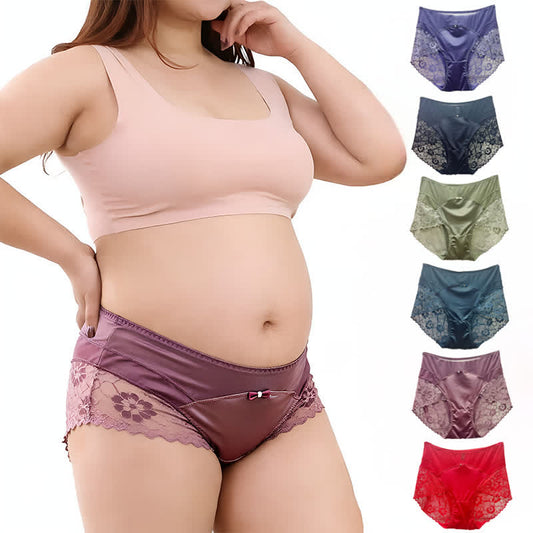 Culotte taille haute en dentelle satinée (lot de 2) - image 0