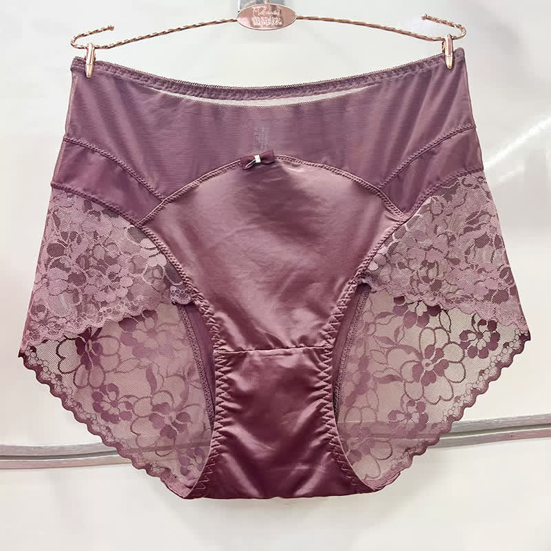 Culotte taille haute en dentelle satinée (lot de 2) - Rose clair - XXXL - image 3