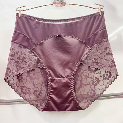Culotte taille haute en dentelle satinée (lot de 2) - Rose clair - XXXL - image 3