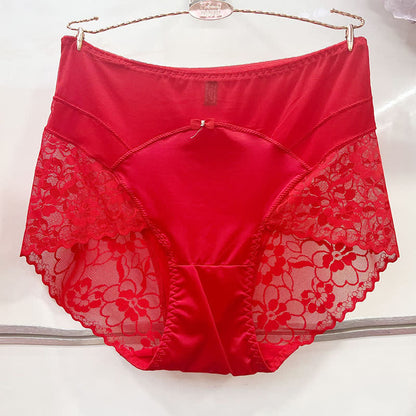 Culotte taille haute en dentelle satinée (lot de 2) - Rouge - XXXL - image 4