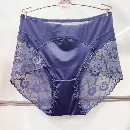 Culotte taille haute en dentelle satinée (lot de 2) - Violet - XXXL - image 5