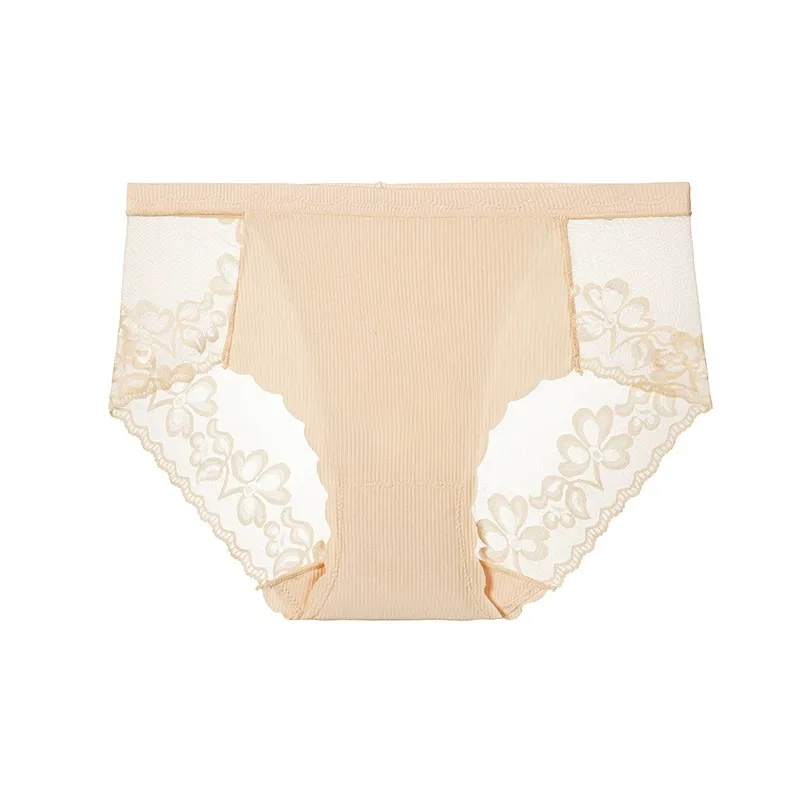 Culotte en dentelle florale douce (lot de 3) - Nu - 4XL - image 6