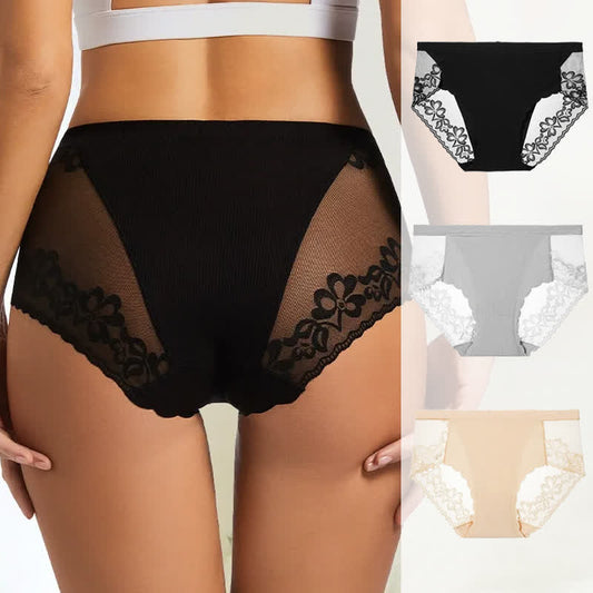 Culotte en dentelle florale douce (lot de 3) - Multicolore - 4XL - image 0