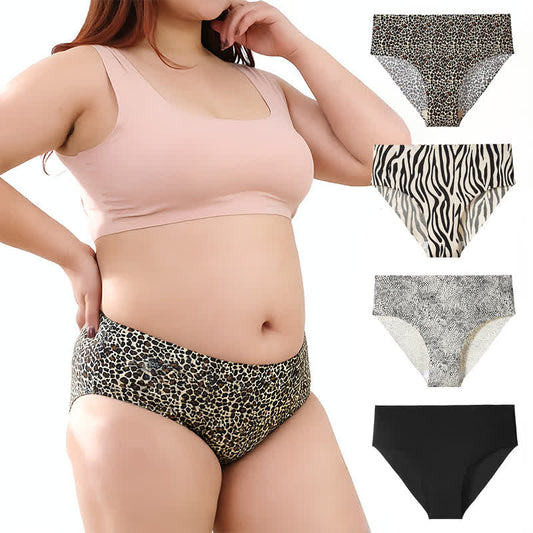 Culotte invisible sans coutures à imprimé zèbre et léopard (paquet de 4) - image 0