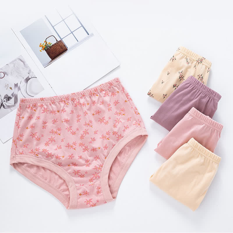 Culotte taille haute en coton doux à motif floral (lot de 2) - image 1