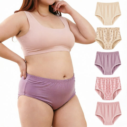 Culotte taille haute en coton doux à motif floral (lot de 2) - image 0