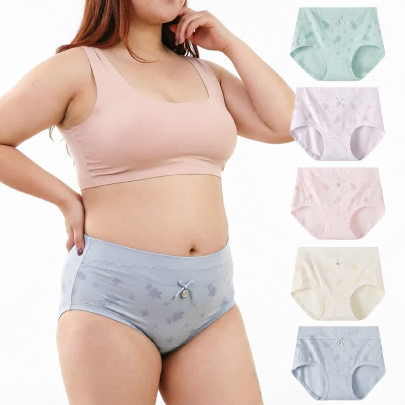 Culotte taille haute en coton à motif floral (lot de 2) - image 0