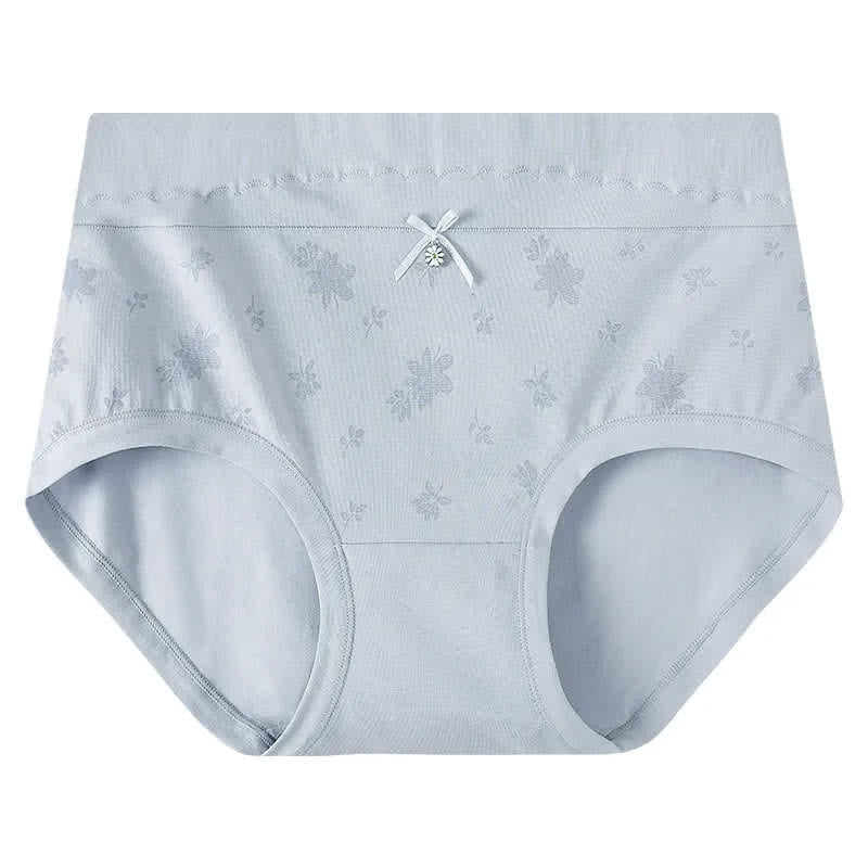 Culotte taille haute en coton à motif floral (lot de 2) - Bleu clair - XXXL - image 4