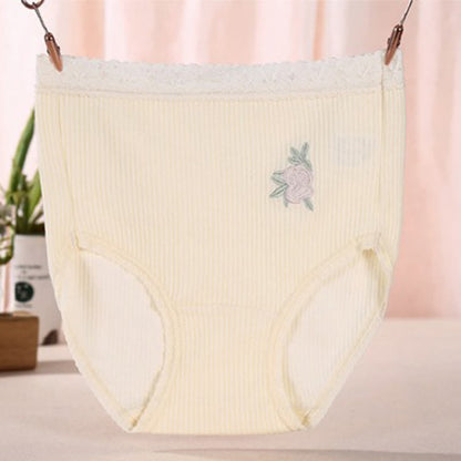 Culottes en coton taille haute à dentelle florale (lot de 3) - Jaune - XXXL - image 7