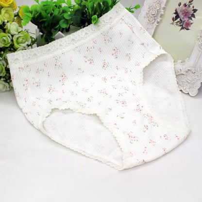 Culottes en coton taille haute en dentelle florale (lot de 3) - Blanc - XXXL - image 2