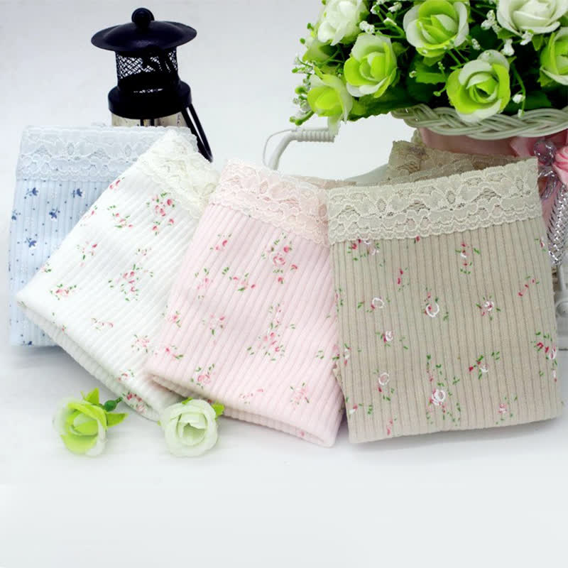 Culottes en coton taille haute en dentelle florale (lot de 3) - image 1