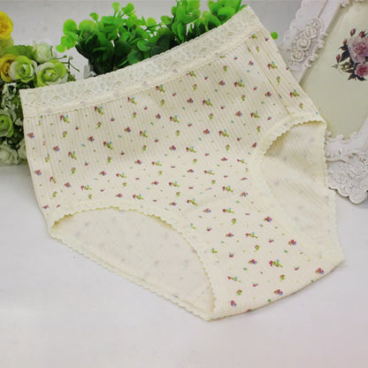 Culottes en coton taille haute en dentelle florale (lot de 3) - Jaune - XXXL - image 3